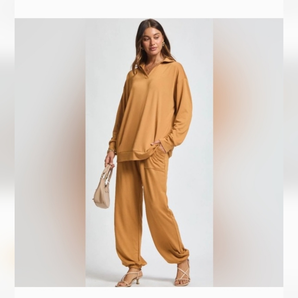 New. Relaxed Camel Track Joggers Set - Women. Great for dressing up or casual.